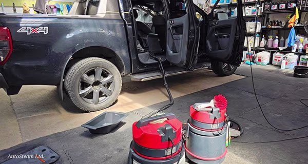car interior cleaning with steam